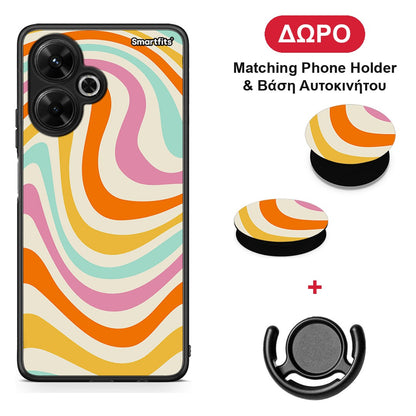 Colourful Waves - Xiaomi Poco M6 4G θήκη + Δώρο Phone Holder & Βάση Αυτοκινήτου