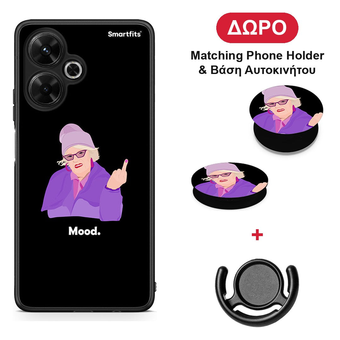 Grandma Mood Black - Xiaomi Poco M6 4G θήκη + Δώρο Phone Holder & Βάση Αυτοκινήτου