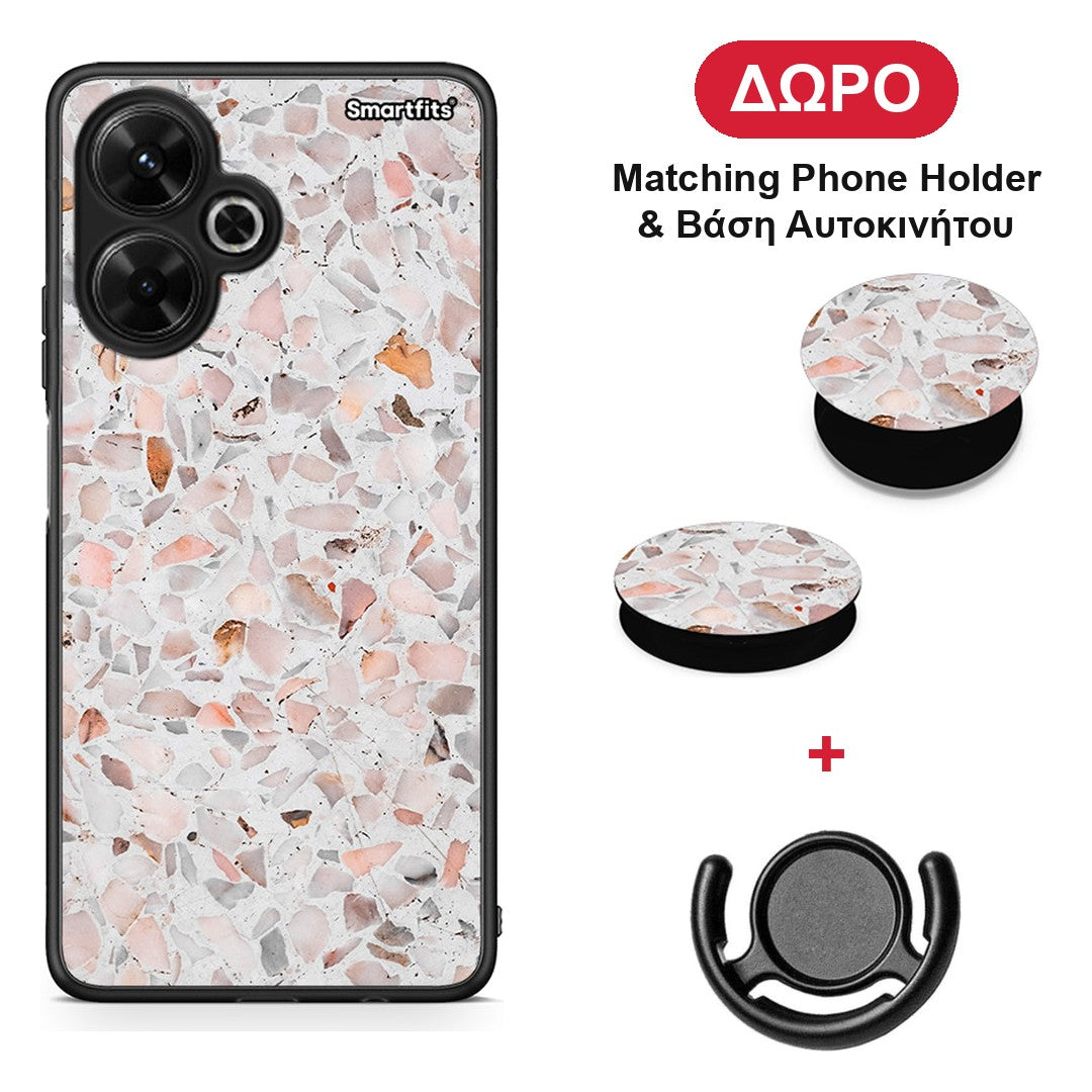 Marble Terrazzo - Xiaomi Poco M6 4G θήκη + Δώρο Phone Holder & Βάση Αυτοκινήτου