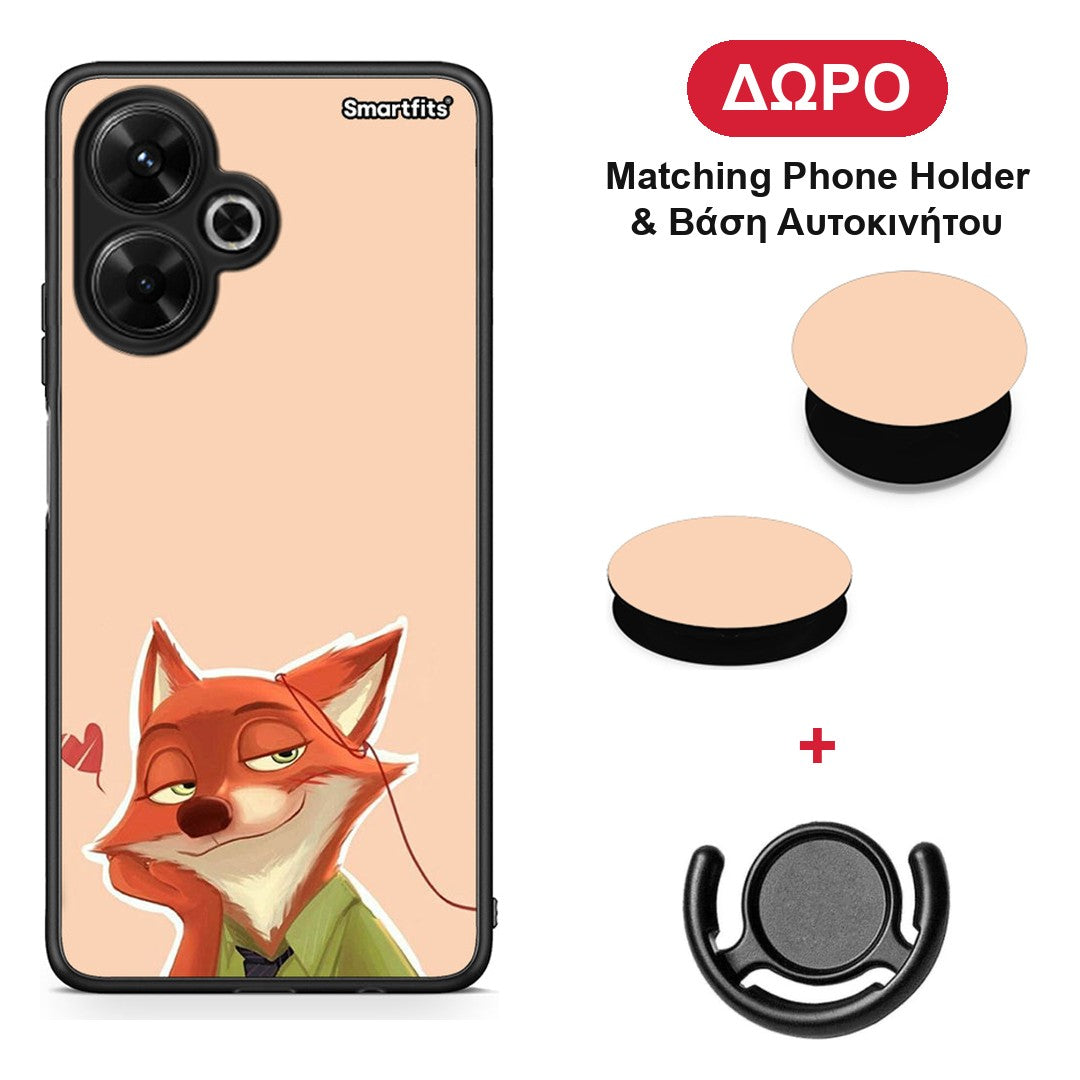 Nick Wilde And Judy Hopps Love 1 - Xiaomi Poco M6 4G θήκη + Δώρο Phone Holder & Βάση Αυτοκινήτου