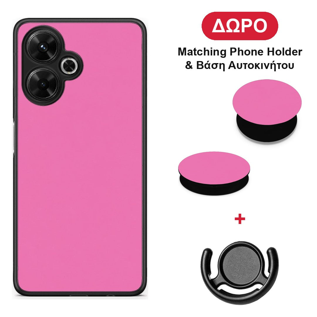 Rose Pink - Xiaomi Poco M6 4G θήκη + Δώρο Phone Holder & Βάση Αυτοκινήτου