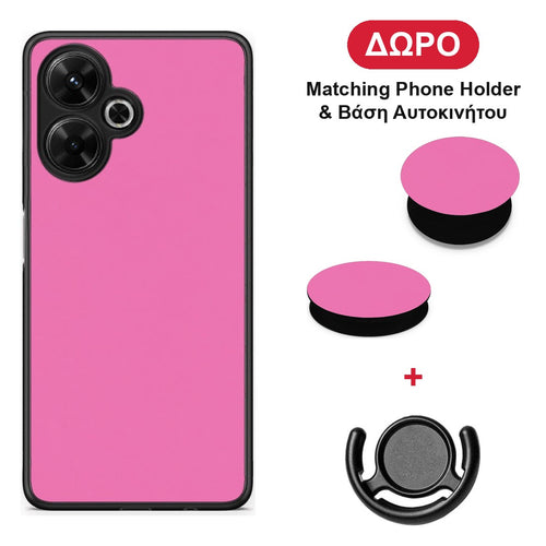 Rose Pink - Xiaomi Poco M6 4G θήκη + Δώρο Phone Holder & Βάση Αυτοκινήτου