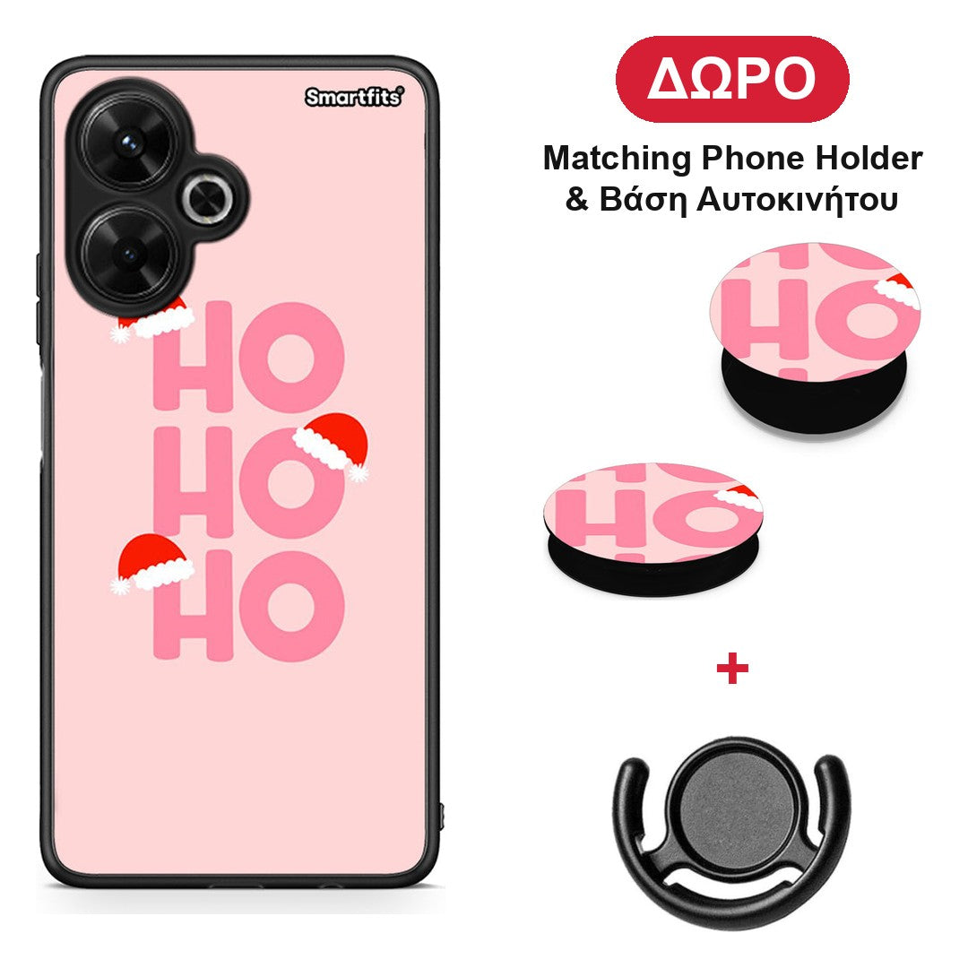 Xmas Ho Ho Ho - Xiaomi Poco M6 4G θήκη + Δώρο Phone Holder & Βάση Αυτοκινήτου