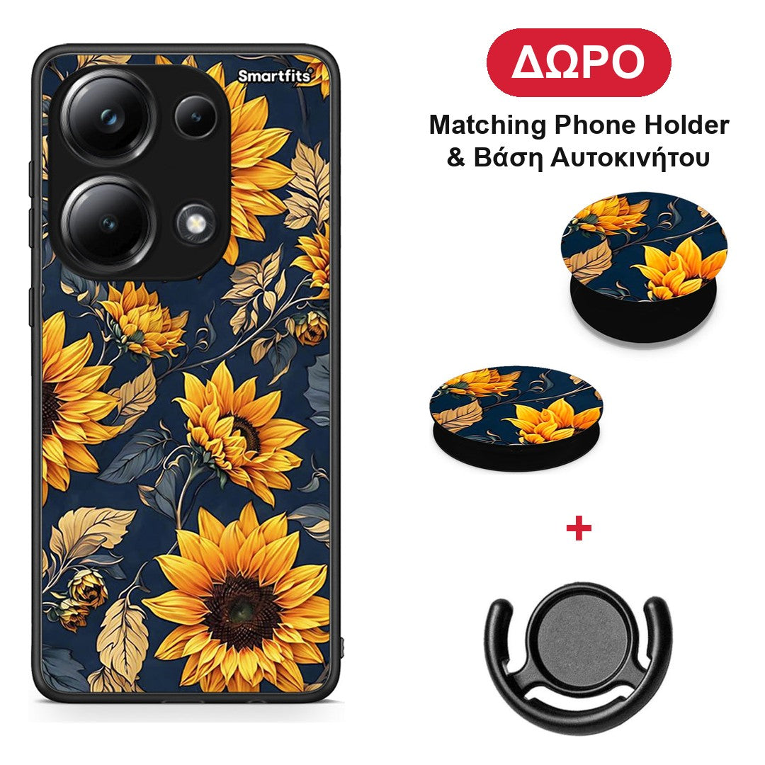 Autumn Sunflowers - Xiaomi Poco M6 Pro θήκη + Δώρο Phone Holder & Βάση Αυτοκινήτου