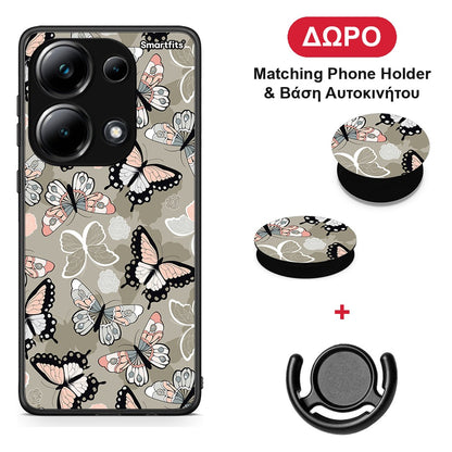 Boho Butterflies - Xiaomi Poco M6 Pro θήκη + Δώρο Phone Holder & Βάση Αυτοκινήτου