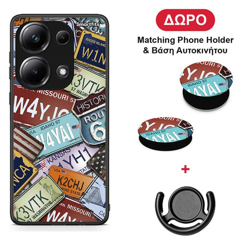 Car Plates - Xiaomi Poco M6 Pro θήκη + Δώρο Phone Holder & Βάση Αυτοκινήτου