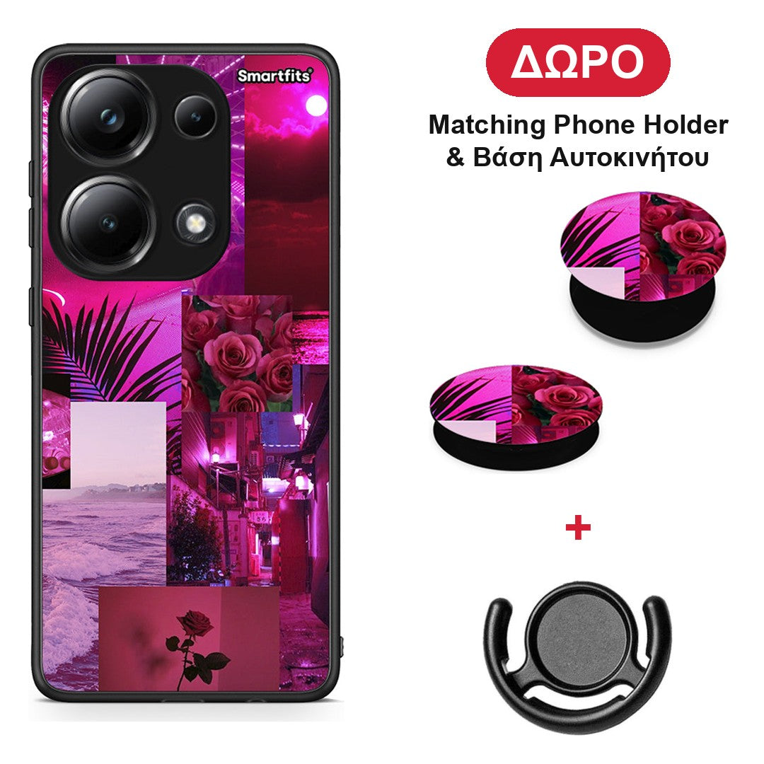 Collage Red Roses - Xiaomi Poco M6 Pro θήκη + Δώρο Phone Holder & Βάση Αυτοκινήτου