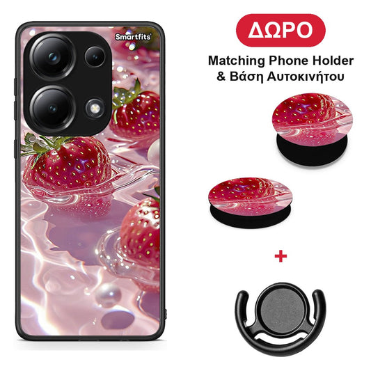 Juicy Strawberries - Xiaomi Poco M6 Pro θήκη + Δώρο Phone Holder & Βάση Αυτοκινήτου