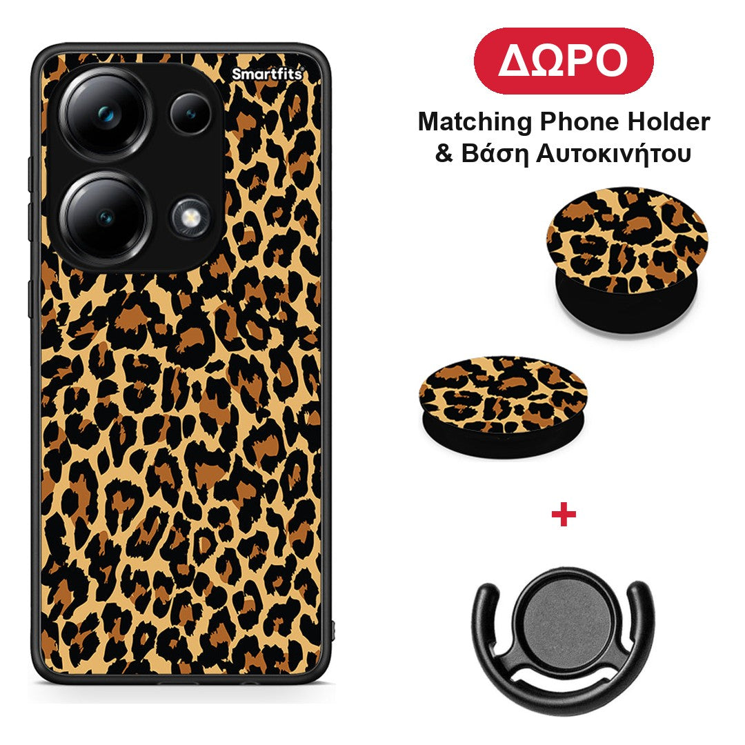 Animal Leopard - Xiaomi Poco M6 Pro θήκη + Δώρο Phone Holder & Βάση Αυτοκινήτου