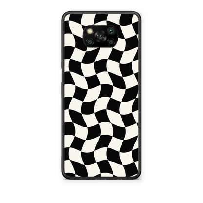 Θήκη Xiaomi Poco X3 / X3 Pro / X3 NFC Black and Cream Wavy Checkerboard από τη Smartfits με σχέδιο στο πίσω μέρος και μαύρο περίβλημα | Xiaomi Poco X3 / X3 Pro / X3 NFC Black and Cream Wavy Checkerboard case with colorful back and black bezels