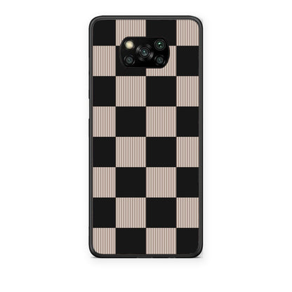 Θήκη Xiaomi Poco X3 / X3 Pro / X3 NFC Black and Taupe Striped Checks από τη Smartfits με σχέδιο στο πίσω μέρος και μαύρο περίβλημα | Xiaomi Poco X3 / X3 Pro / X3 NFC Black and Taupe Striped Checks case with colorful back and black bezels