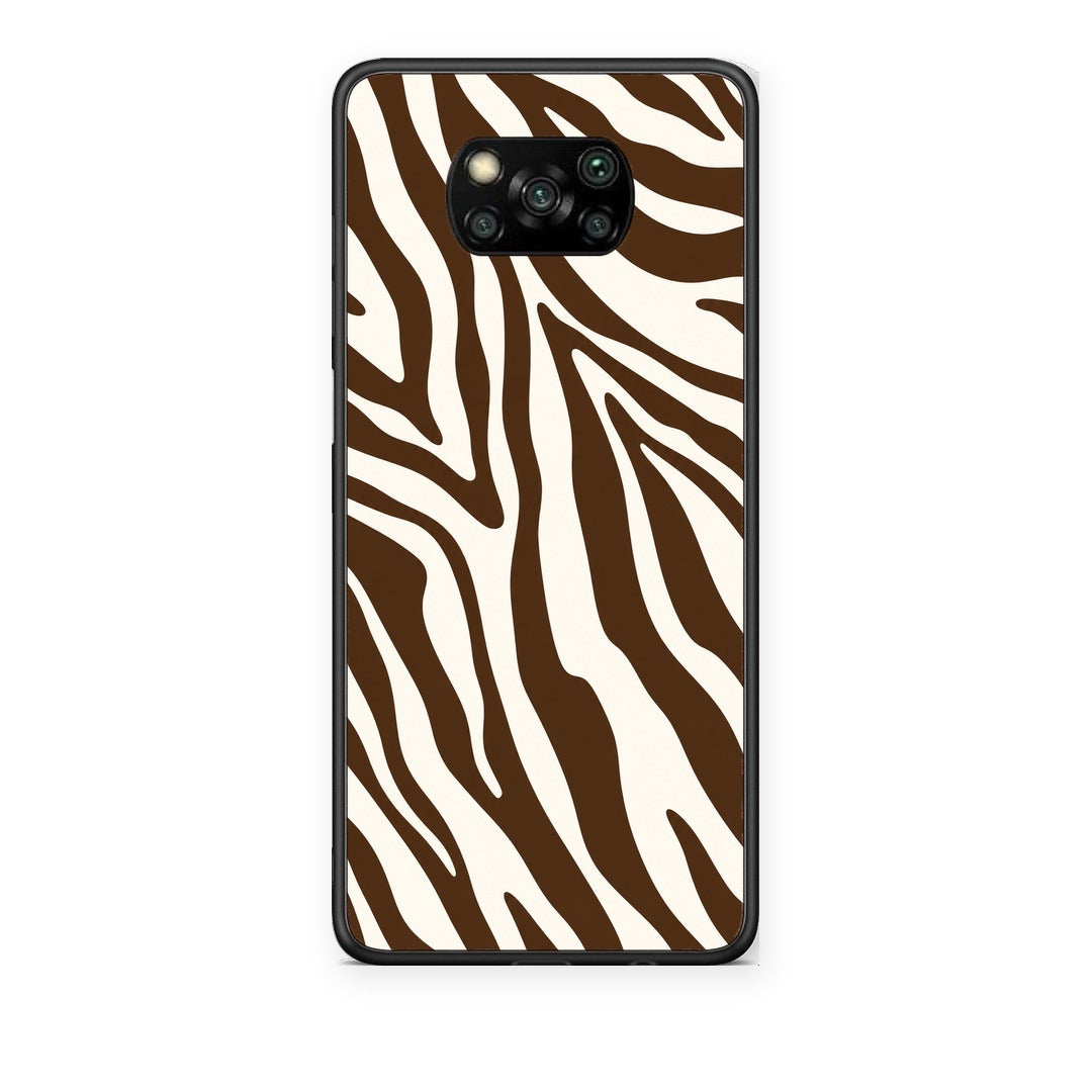 Θήκη Xiaomi Poco X3 / X3 Pro / X3 NFC Brown and Cream Zebra Stripes από τη Smartfits με σχέδιο στο πίσω μέρος και μαύρο περίβλημα | Xiaomi Poco X3 / X3 Pro / X3 NFC Brown and Cream Zebra Stripes case with colorful back and black bezels