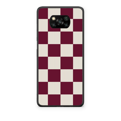 Θήκη Xiaomi Poco X3 / X3 Pro / X3 NFC Burgundy and Cream Striped Checks από τη Smartfits με σχέδιο στο πίσω μέρος και μαύρο περίβλημα | Xiaomi Poco X3 / X3 Pro / X3 NFC Burgundy and Cream Striped Checks case with colorful back and black bezels