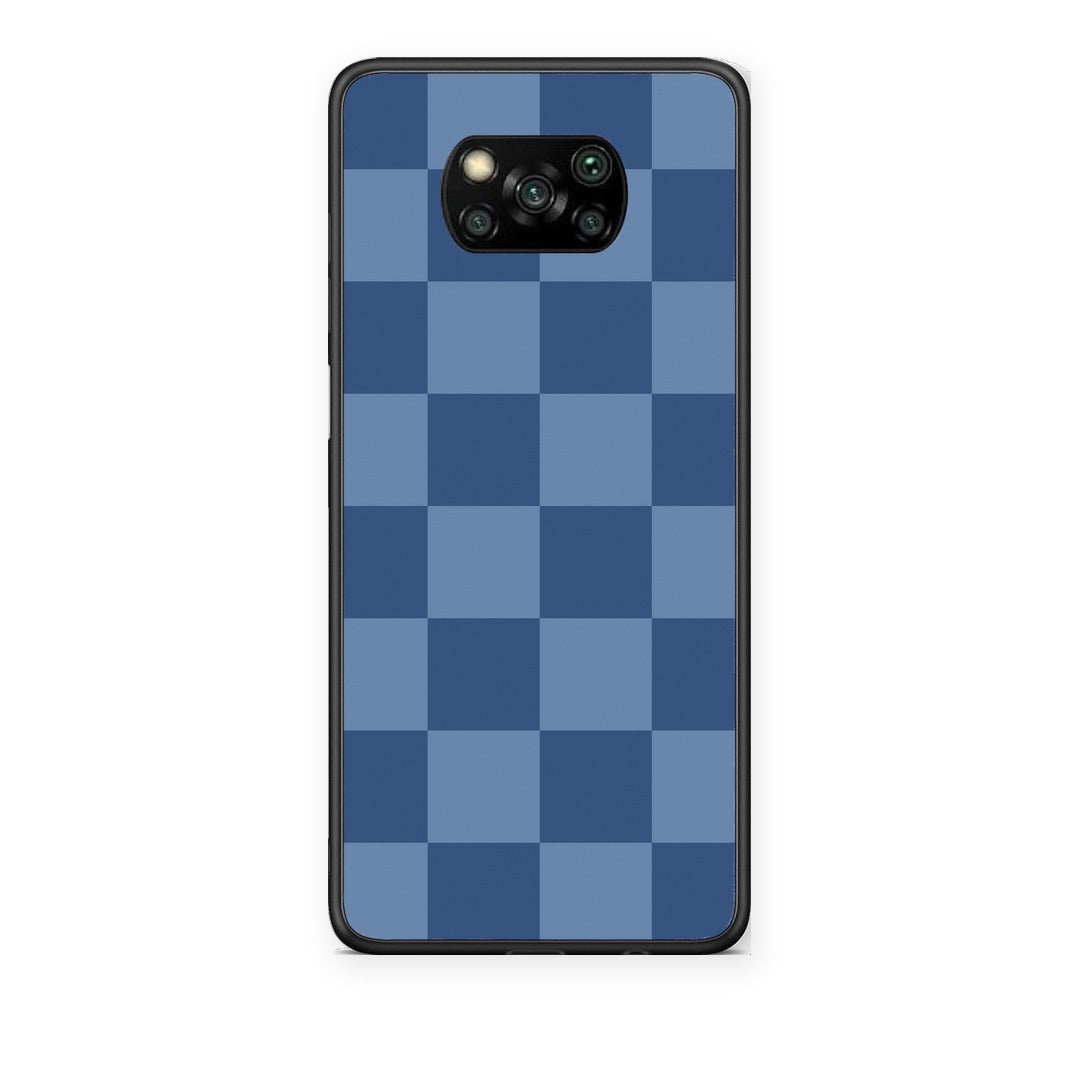 Θήκη Xiaomi Poco X3 / X3 Pro / X3 NFC Denim Blue Checkerboard από τη Smartfits με σχέδιο στο πίσω μέρος και μαύρο περίβλημα | Xiaomi Poco X3 / X3 Pro / X3 NFC Denim Blue Checkerboard case with colorful back and black bezels