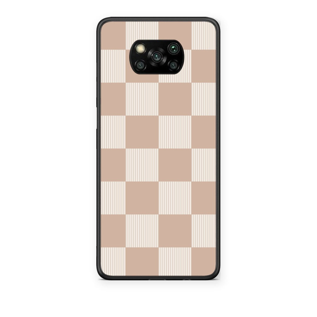 Θήκη Xiaomi Poco X3 / X3 Pro / X3 NFC Latte and Cream Striped Checks από τη Smartfits με σχέδιο στο πίσω μέρος και μαύρο περίβλημα | Xiaomi Poco X3 / X3 Pro / X3 NFC Latte and Cream Striped Checks case with colorful back and black bezels