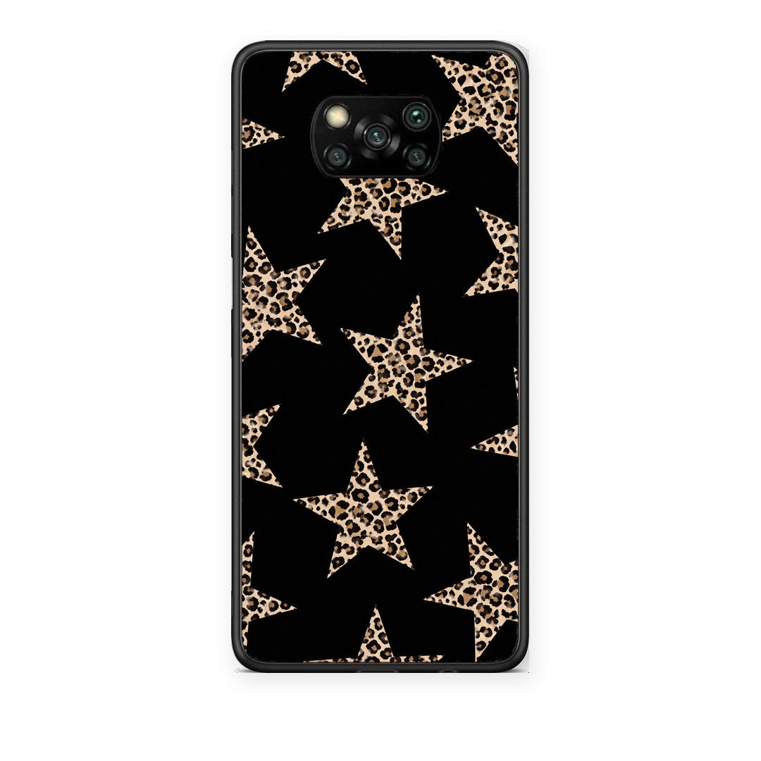 Θήκη Xiaomi Poco X3 / X3 Pro / X3 NFC Leopard Stars on Black από τη Smartfits με σχέδιο στο πίσω μέρος και μαύρο περίβλημα | Xiaomi Poco X3 / X3 Pro / X3 NFC Leopard Stars on Black case with colorful back and black bezels