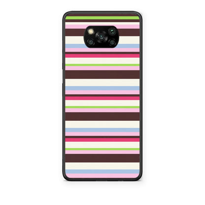 Θήκη Xiaomi Poco X3 / X3 Pro / X3 NFC Multicolour Horizontal Stripes από τη Smartfits με σχέδιο στο πίσω μέρος και μαύρο περίβλημα | Xiaomi Poco X3 / X3 Pro / X3 NFC Multicolour Horizontal Stripes case with colorful back and black bezels