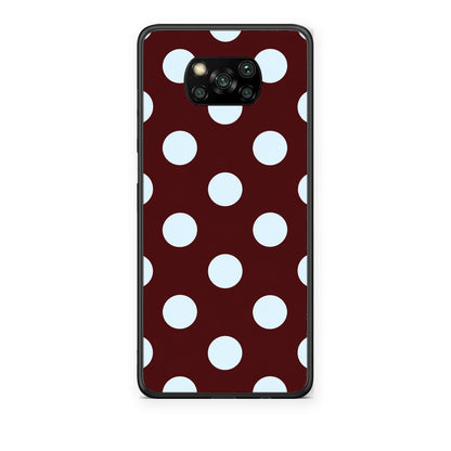 Θήκη Xiaomi Poco X3 / X3 Pro / X3 NFC Pale Blue Large Polka Dots on Burgundy από τη Smartfits με σχέδιο στο πίσω μέρος και μαύρο περίβλημα | Xiaomi Poco X3 / X3 Pro / X3 NFC Pale Blue Large Polka Dots on Burgundy case with colorful back and black bezels