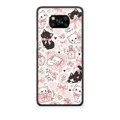Θήκη Xiaomi Poco X3 / X3 Pro / X3 NFC Pink Bows and Kittens Collage από τη Smartfits με σχέδιο στο πίσω μέρος και μαύρο περίβλημα | Xiaomi Poco X3 / X3 Pro / X3 NFC Pink Bows and Kittens Collage case with colorful back and black bezels