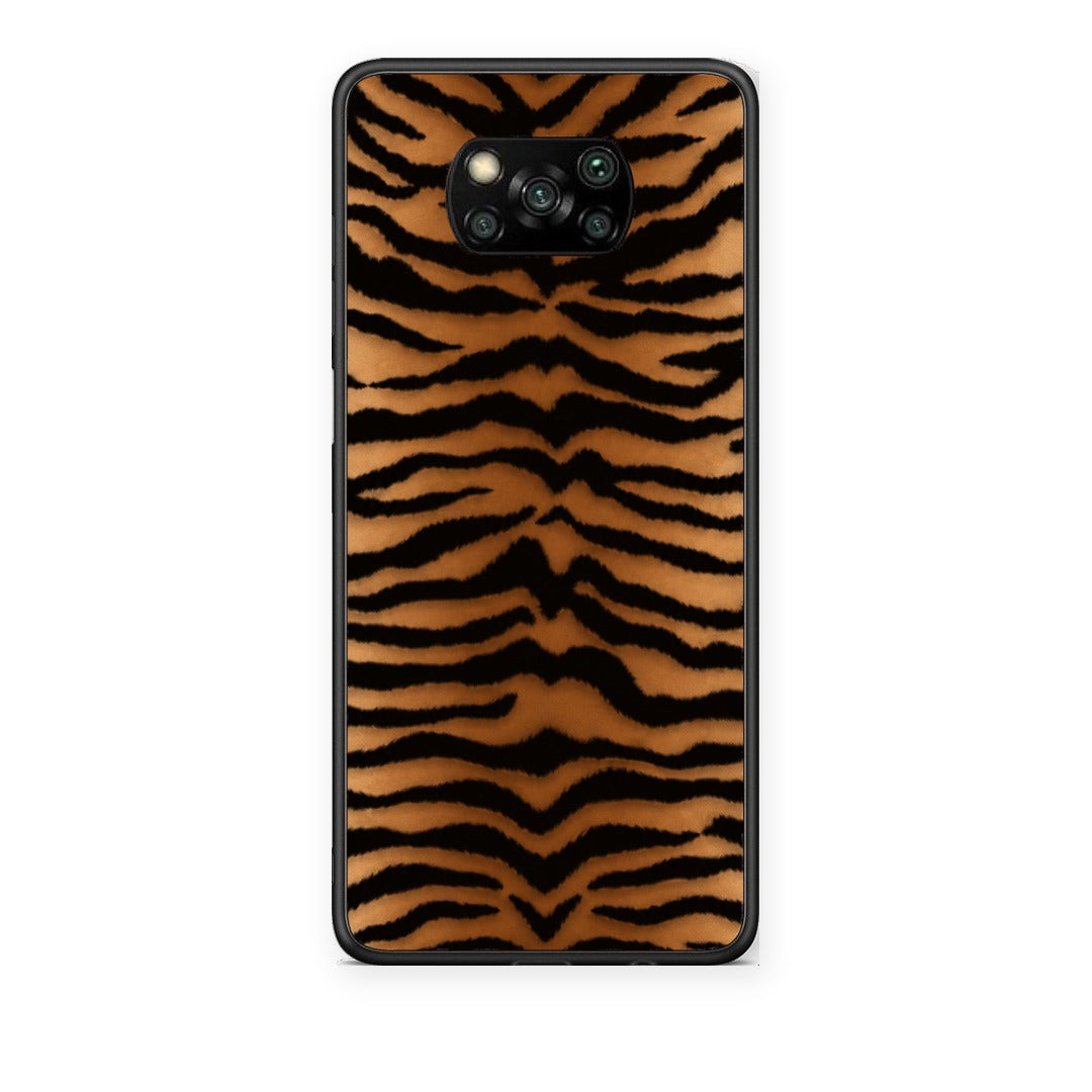 Θήκη Xiaomi Poco X3 / X3 Pro / X3 NFC Tiger Print Orange and Black από τη Smartfits με σχέδιο στο πίσω μέρος και μαύρο περίβλημα | Xiaomi Poco X3 / X3 Pro / X3 NFC Tiger Print Orange and Black case with colorful back and black bezels