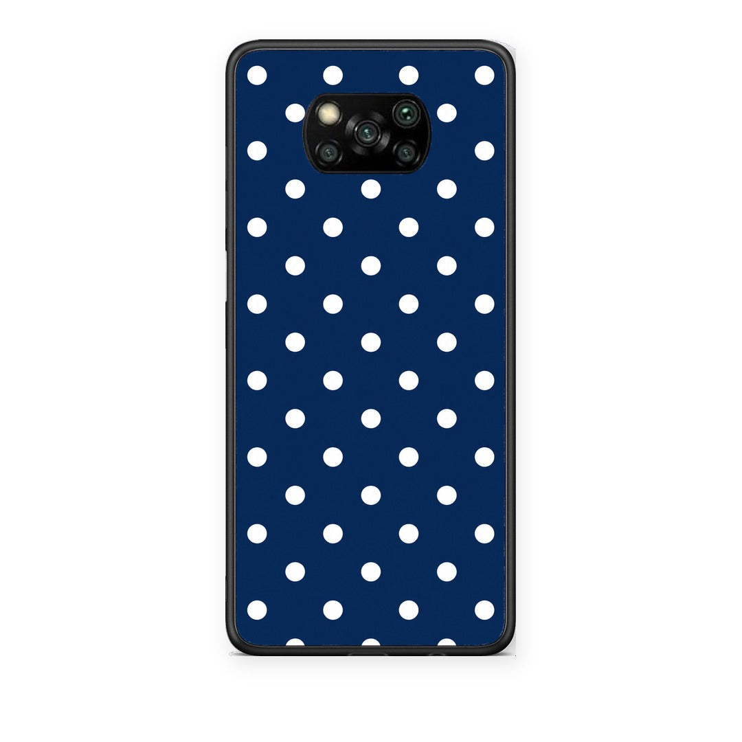 Θήκη Xiaomi Poco X3 / X3 Pro / X3 NFC White Small Polka Dots on Navy από τη Smartfits με σχέδιο στο πίσω μέρος και μαύρο περίβλημα | Xiaomi Poco X3 / X3 Pro / X3 NFC White Small Polka Dots on Navy case with colorful back and black bezels