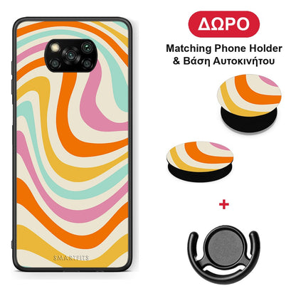 Colourful Waves - Xiaomi Poco X3 / X3 Pro / X3 NFC θήκη + Δώρο Phone Holder & Βάση Αυτοκινήτου