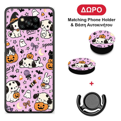 Halloween Puppies and Friends on Lilac - Xiaomi Poco X3 / X3 Pro / X3 NFC θήκη + Δώρο Phone Holder & Βάση Αυτοκινήτου