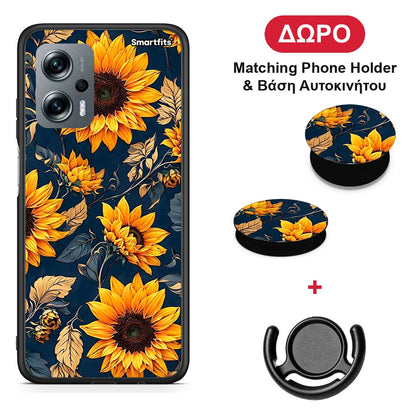Autumn Sunflowers - Xiaomi Poco X4 GT θήκη + Δώρο Phone Holder & Βάση Αυτοκινήτου