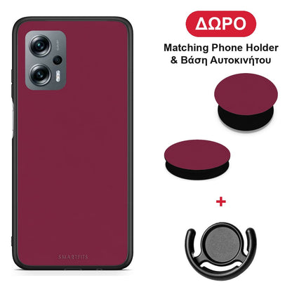 Burgundy - Xiaomi Poco X4 GT θήκη + Δώρο Phone Holder & Βάση Αυτοκινήτου