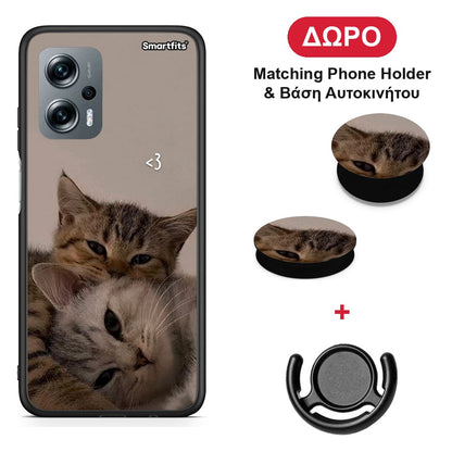 Cats In Love - Xiaomi Poco X4 GT θήκη + Δώρο Phone Holder & Βάση Αυτοκινήτου