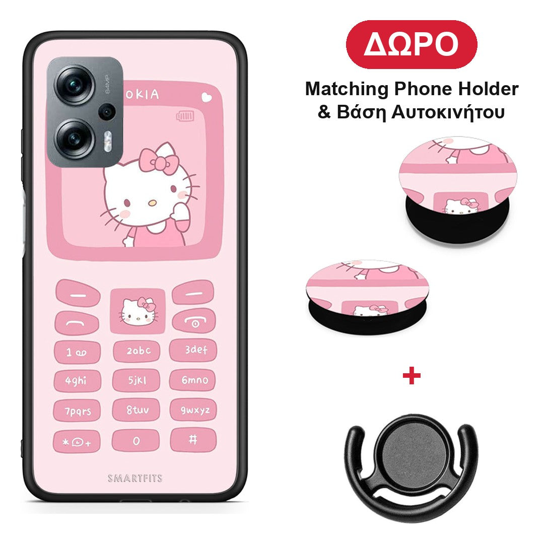 Hello Kitten - Xiaomi Poco X4 GT θήκη + Δώρο Phone Holder & Βάση Αυτοκινήτου