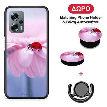 Ladybug Flower - Xiaomi Poco X4 GT θήκη + Δώρο Phone Holder & Βάση Αυτοκινήτου