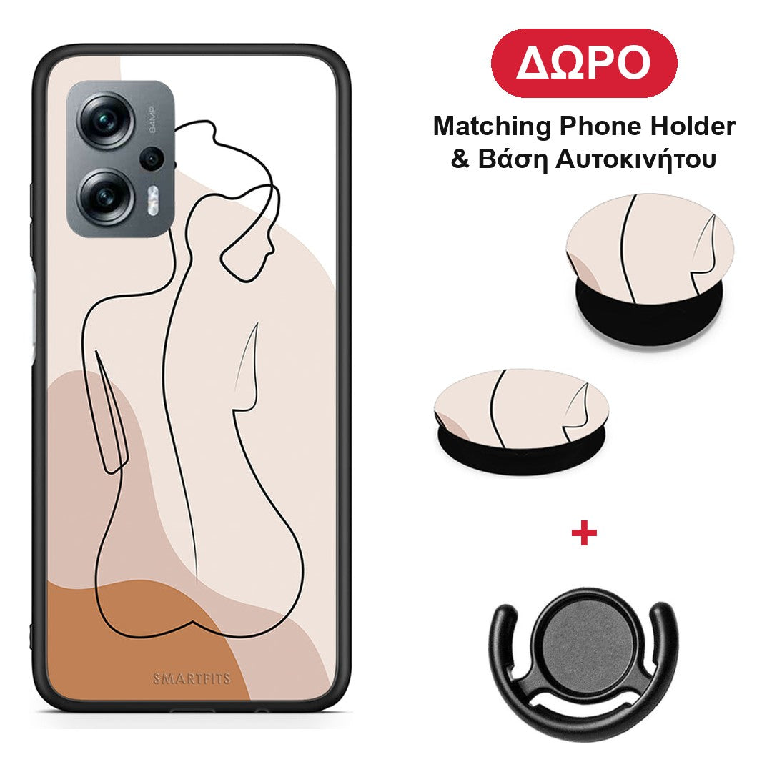 LineArt Woman - Xiaomi Poco X4 GT θήκη + Δώρο Phone Holder & Βάση Αυτοκινήτου