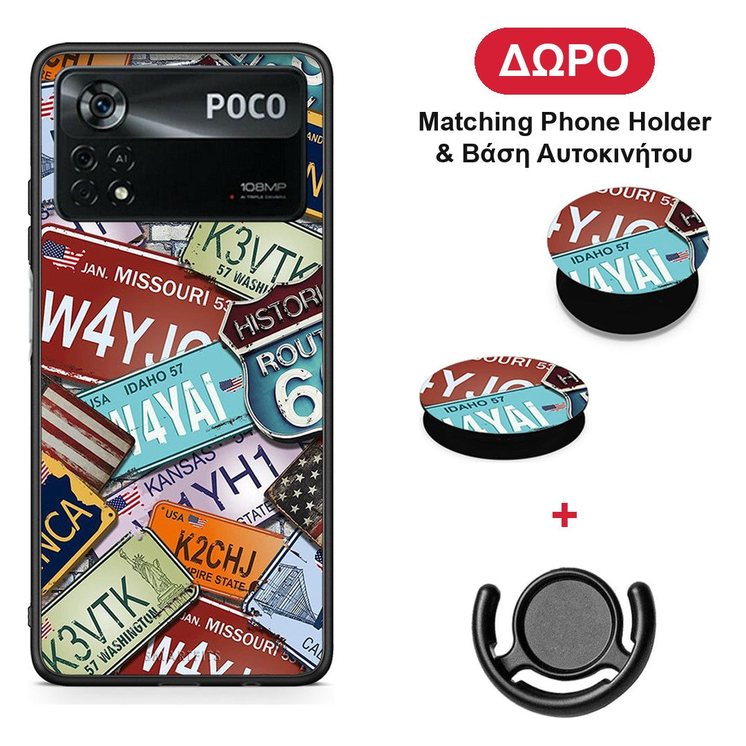Car Plates - Xiaomi Poco X4 Pro 5G θήκη + Δώρο Phone Holder & Βάση Αυτοκινήτου