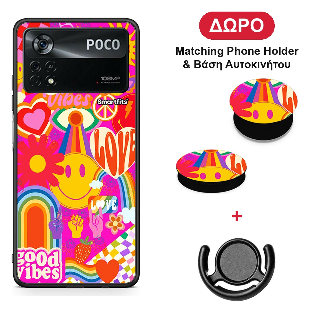 Hippie Love - Xiaomi Poco X4 Pro 5G θήκη + Δώρο Phone Holder & Βάση Αυτοκινήτου