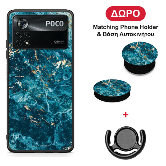 Marble Blue - Xiaomi Poco X4 Pro 5G θήκη + Δώρο Phone Holder & Βάση Αυτοκινήτου