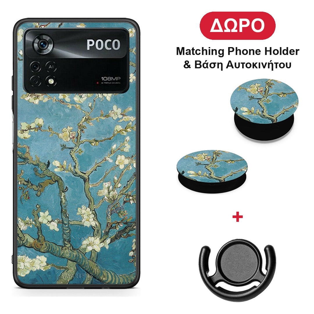 White Blossoms - Xiaomi Poco X4 Pro 5G θήκη + Δώρο Phone Holder & Βάση Αυτοκινήτου