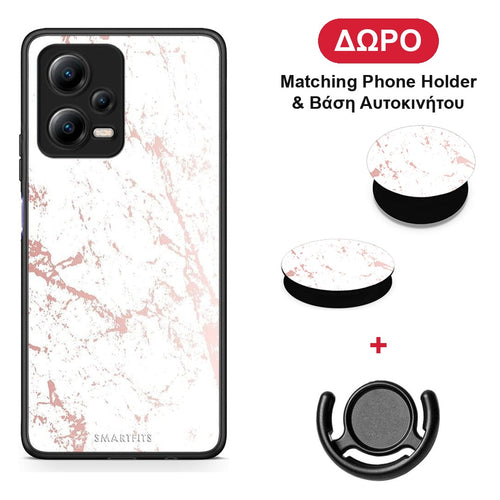 Marble Pink Splash - Xiaomi Poco X5 5G Dual θήκη + Δώρο Phone Holder & Βάση Αυτοκινήτου