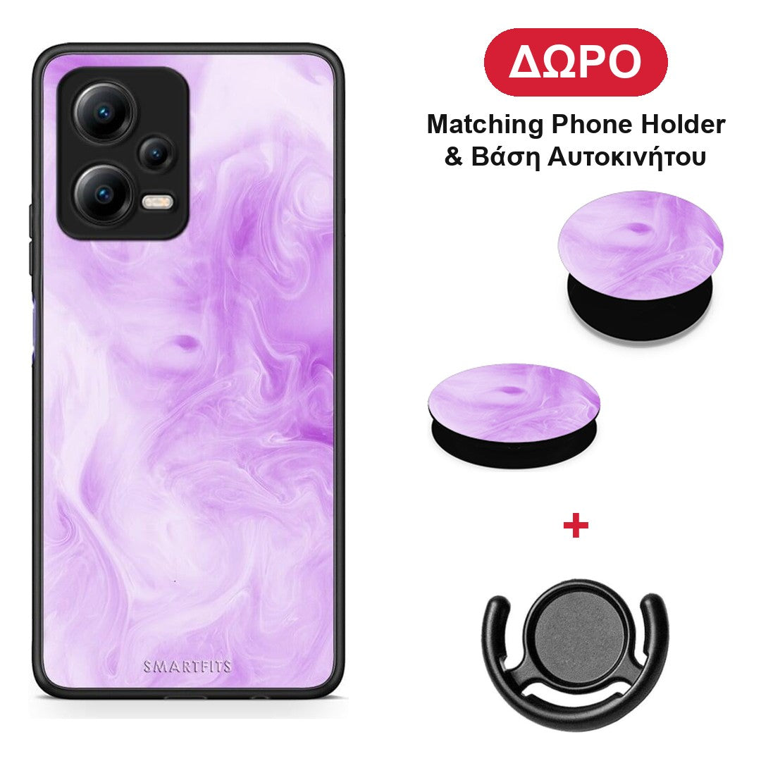 Watercolor Lavender - Xiaomi Poco X5 5G Dual θήκη + Δώρο Phone Holder & Βάση Αυτοκινήτου