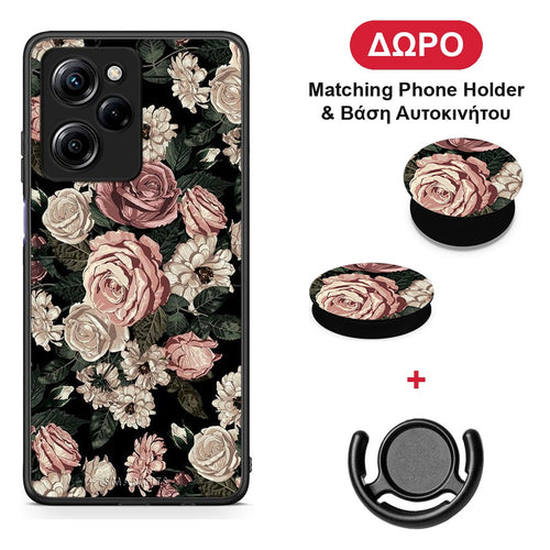 Flower Wild Roses - Xiaomi Poco X5 Pro 5G Dual θήκη + Δώρο Phone Holder & Βάση Αυτοκινήτου