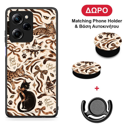 Wild Cats and Animal Print Collage - Xiaomi Poco X5 Pro 5G Dual θήκη + Δώρο Phone Holder & Βάση Αυτοκινήτου