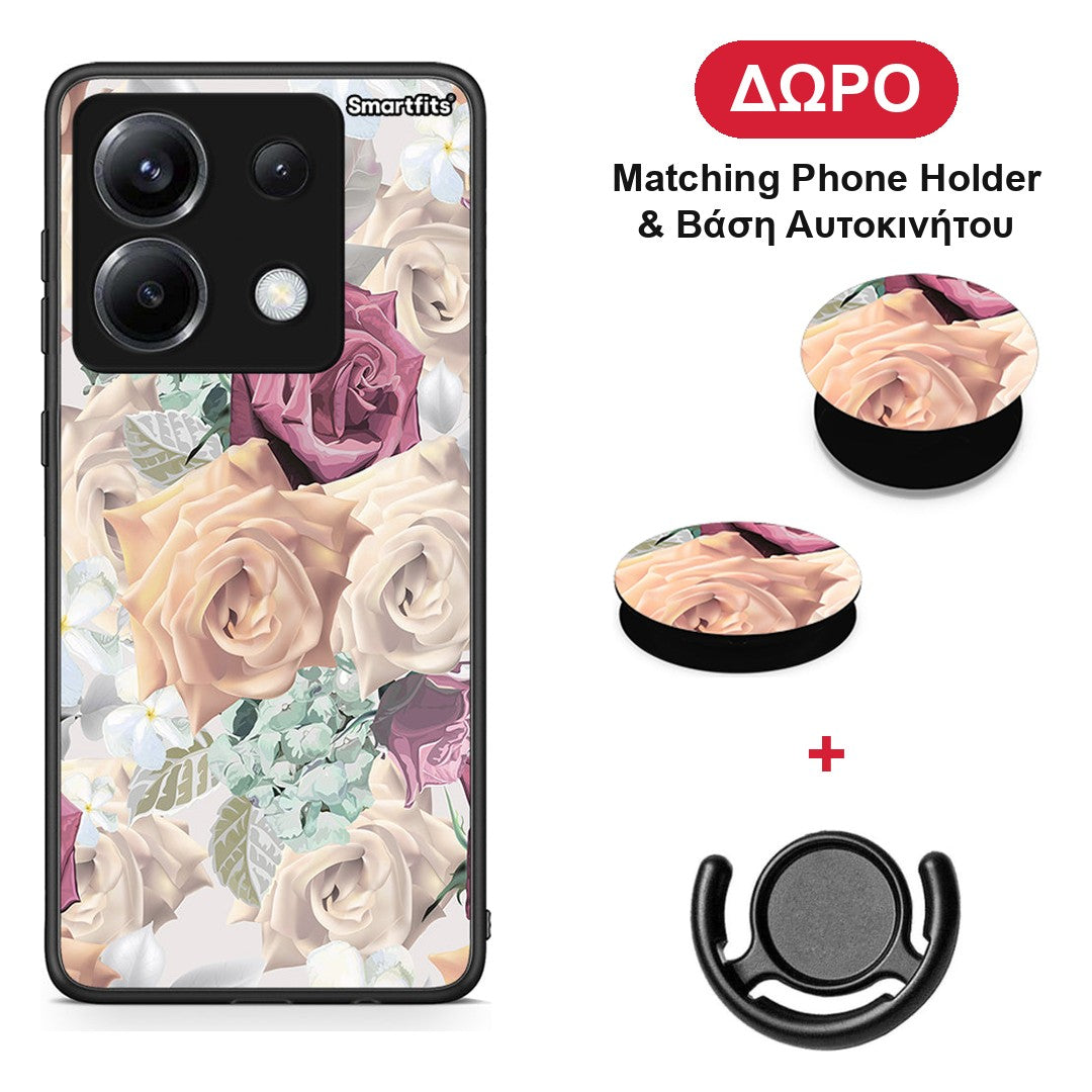 Floral Bouquet - Xiaomi Poco X6 θήκη + Δώρο Phone Holder & Βάση Αυτοκινήτου