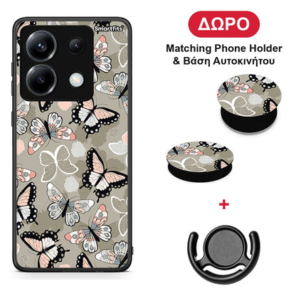 Boho Butterflies - Xiaomi Poco X6 θήκη + Δώρο Phone Holder & Βάση Αυτοκινήτου