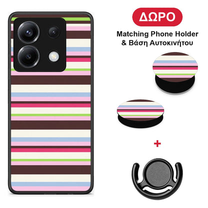 Multicolour Horizontal Stripes - Xiaomi Poco X6 θήκη + Δώρο Phone Holder & Βάση Αυτοκινήτου