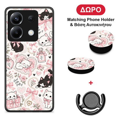 Pink Bows and Kittens Collage - Xiaomi Poco X6 θήκη + Δώρο Phone Holder & Βάση Αυτοκινήτου