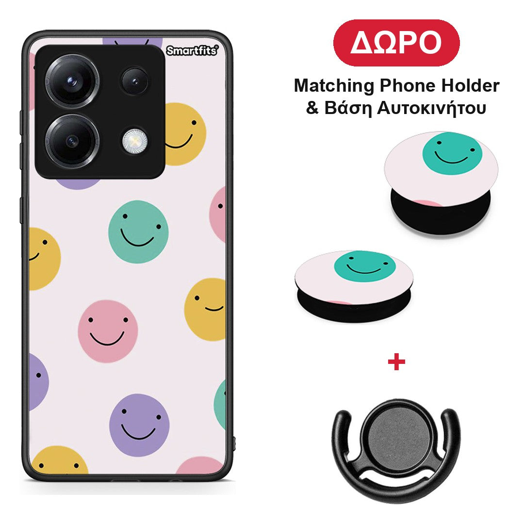 Smiley Faces - Xiaomi Poco X6 θήκη + Δώρο Phone Holder & Βάση Αυτοκινήτου