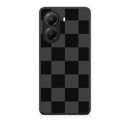 Θήκη Xiaomi Poco X7 Pro Black and Charcoal Striped Checks από τη Smartfits με σχέδιο στο πίσω μέρος και μαύρο περίβλημα | Xiaomi Poco X7 Pro Black and Charcoal Striped Checks case with colorful back and black bezels