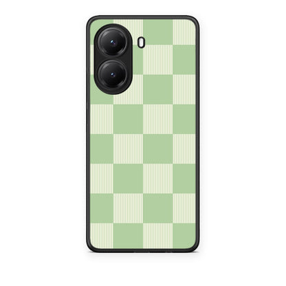 Θήκη Xiaomi Poco X7 Pro Sage and Cream Striped Checks από τη Smartfits με σχέδιο στο πίσω μέρος και μαύρο περίβλημα | Xiaomi Poco X7 Pro Sage and Cream Striped Checks case with colorful back and black bezels