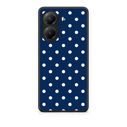 Θήκη Xiaomi Poco X7 Pro White Small Polka Dots on Navy από τη Smartfits με σχέδιο στο πίσω μέρος και μαύρο περίβλημα | Xiaomi Poco X7 Pro White Small Polka Dots on Navy case with colorful back and black bezels