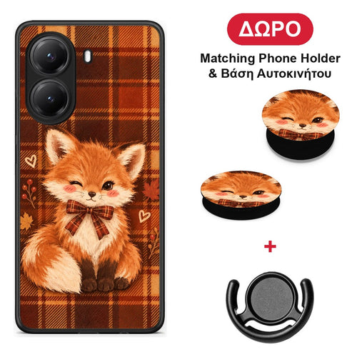 Fox on Autumn Tartan - Xiaomi Poco X7 Pro θήκη + Δώρο Phone Holder & Βάση Αυτοκινήτου